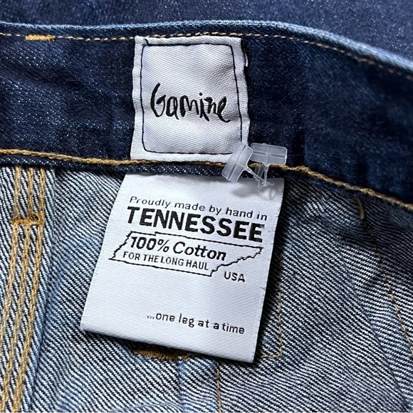 Gamine Workwear Slim Slouch Selvedge Denim Dungaree Jeans Blue - Picture 5 of 5